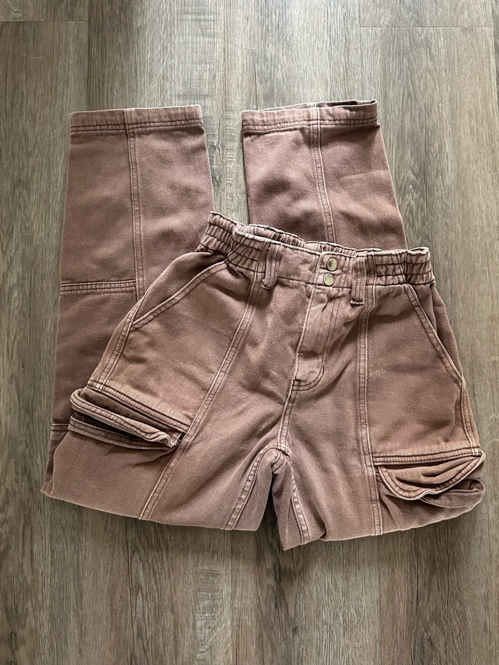 PacSun Elastic Waist Brown Cargo Pants